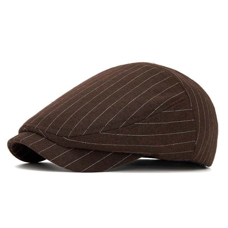 Men's Spring Cap Striped Beret Retro Forward Cap Women's British Newspaper Boy Hat Sun Hat