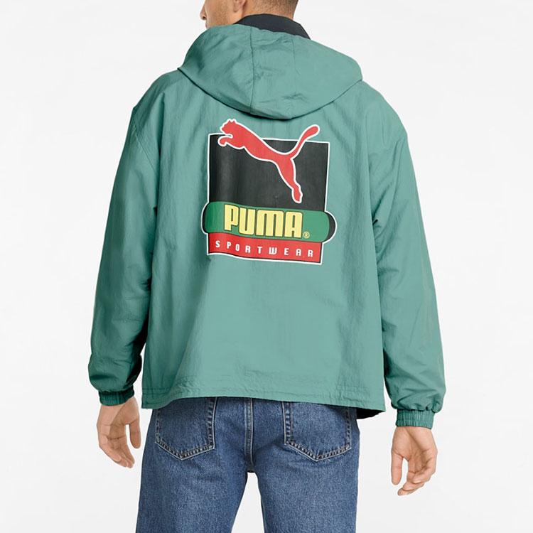 Puma X Butter Goods Letter Logo Half-Zip Hooded Jacket Men Jackets Green 534055-50