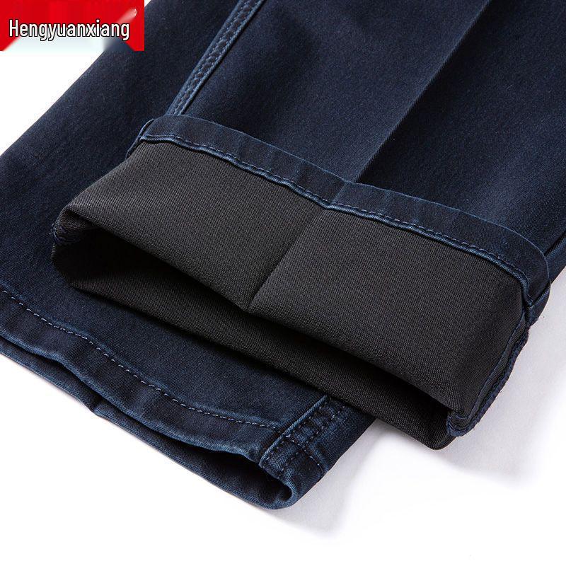 Spring & Autumn Men's High-Waist Casual Jeans - Middle-Aged & Elderly, Loose Straight-Leg, Dad Pants, Summer Thin Style