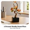 Metal Tree Ornament with Crystal Base Elegant Floral Branch Tabletop Figurine