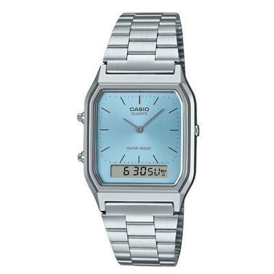Refurbished Casio Vintage Analog Digital Turquoise Blue Dial Quartz AQ-230A-2A1 Unisex Watch