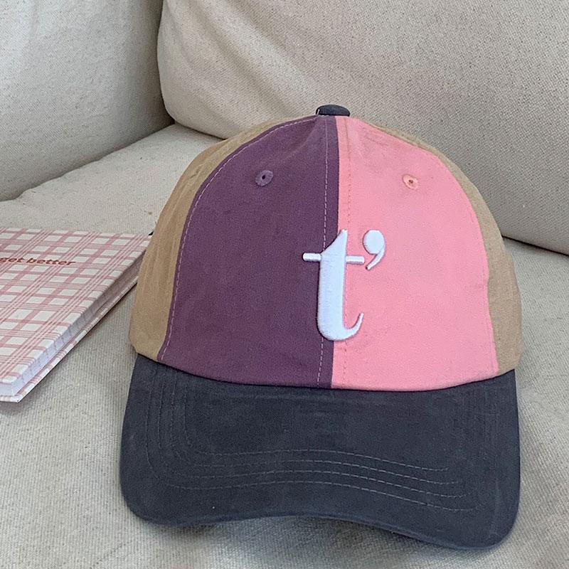 Retro color matching baseball caps for children, big head circumference, small face, deep top and wide brim, spring and summer thin peaked caps