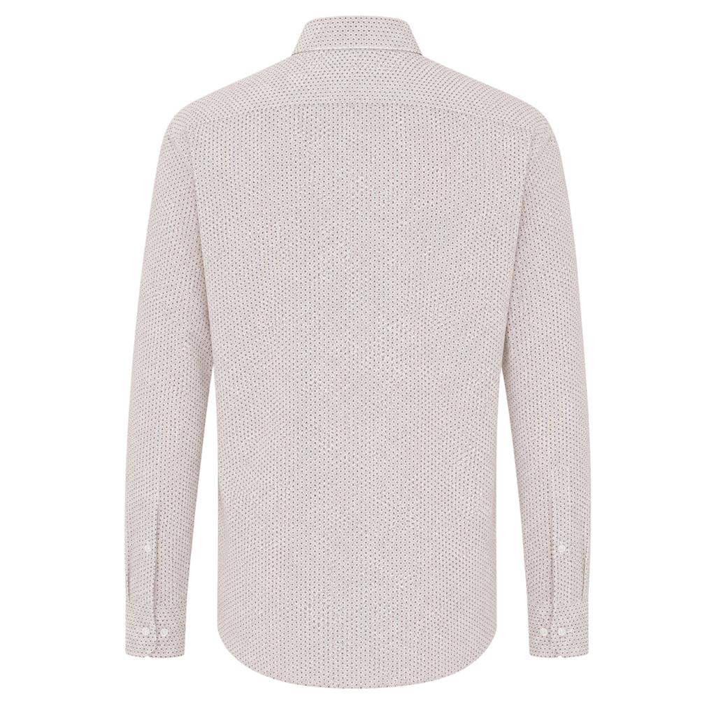 BOSS Mens Geometric Point Collar Regular Shirt