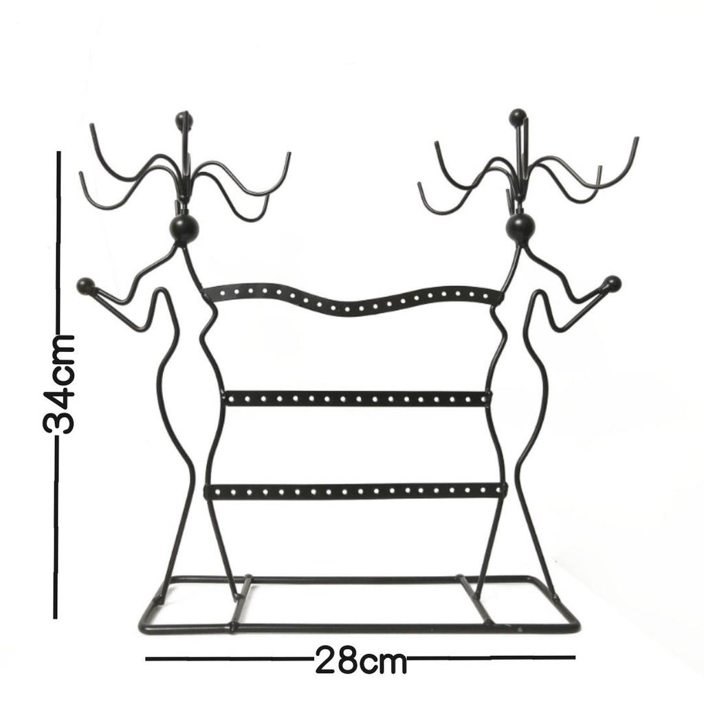 Vintage Iron Rotating Jewelry Rack: Necklace Bracelet Earring Hanging Organizer 360° Swivel Display Stand for Jewelry & Accessories