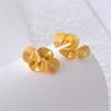 Fashion Ruffle Studs Earrings Statement Earring Copper Texture Ear Studs Ears Accessory Present for Woman and Girls