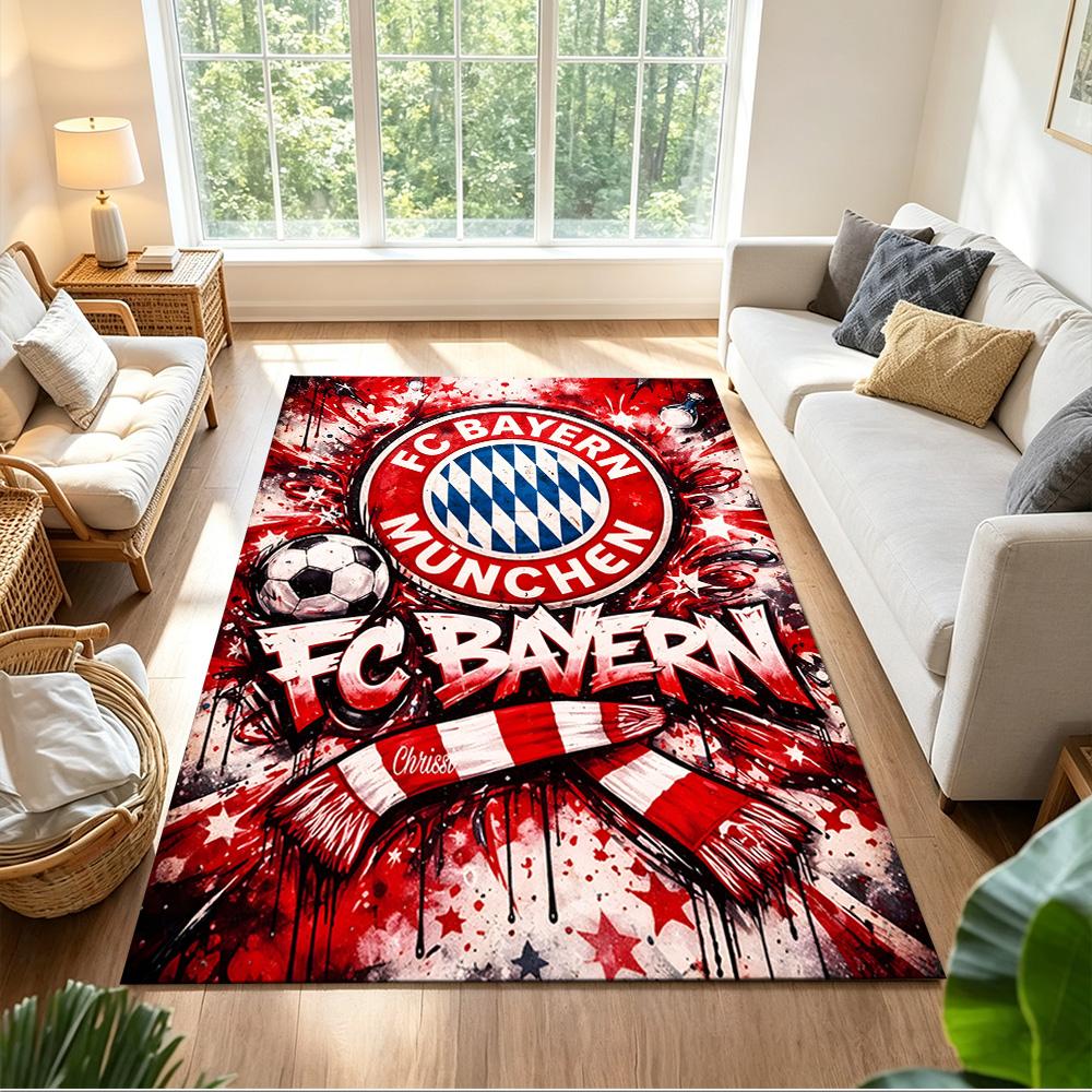Bayern Munich Football Club Portable Floor Mat Soft Plush Water-resistant & Washable Kitchen & Bathroom Use Cute Cartoon Pattern Holiday Home Gift