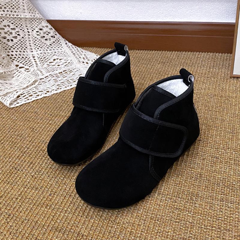 

2025 autumn and winter new women s boots British style leopard print round head Velcro belt buckle platform Martin boots women s shoes 43 чорний