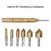 6pcs Hex Shank 1/4 Inch Chamfer Drill Bit 90 Degree Chamfering Tool  Woodworking Drilling