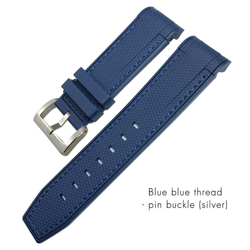 22mm 23mm Curved End Rubber Silicone Watchband Fit for Tudor Black Bay 41mm GMT Pelagos Bronze Two Tone Watch Strap