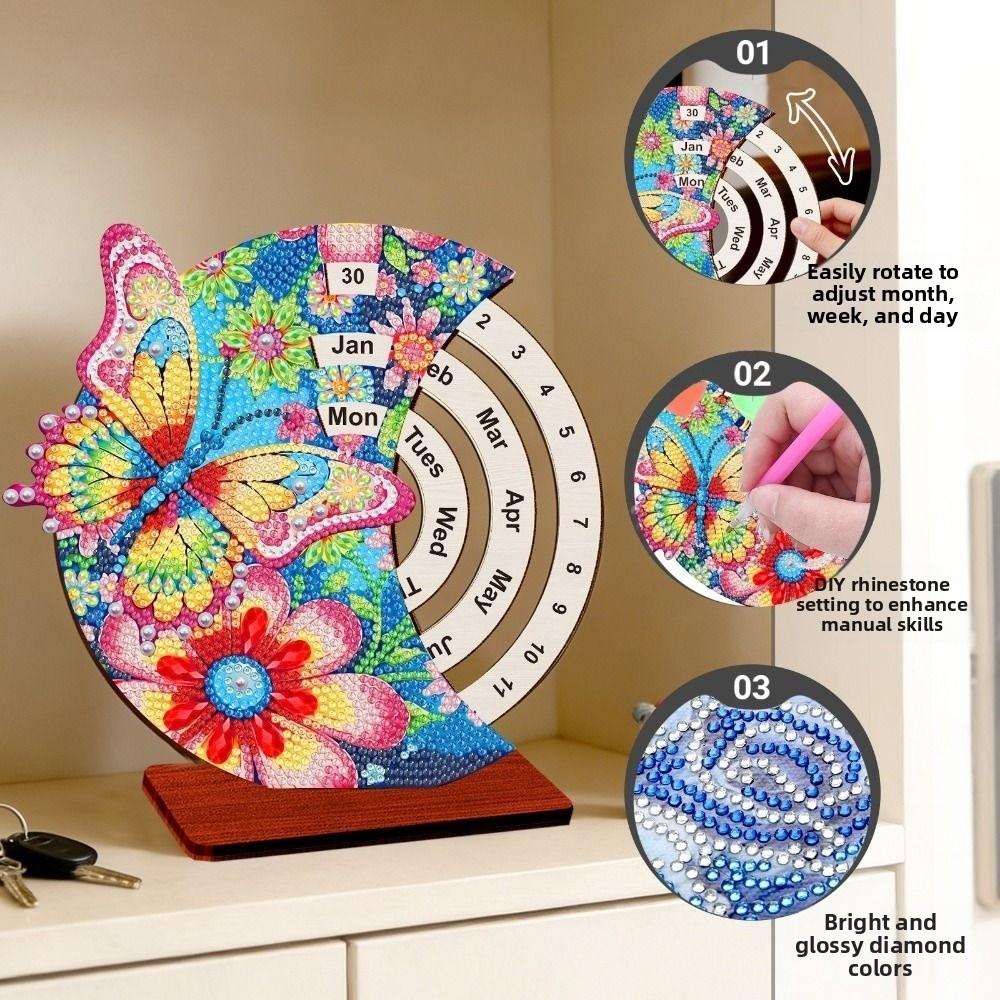 Holz Diamantmalerei Kalender DIY Diamantmalerei Kalender Heim Schreibtisch Dekoration
