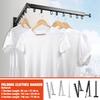 1 / 2 / 3 Section Folding Clothes Hanger Saving Laundry Organizer Telescopic Drying Clothing Rack Bar Space 100kg Wall Mounted
