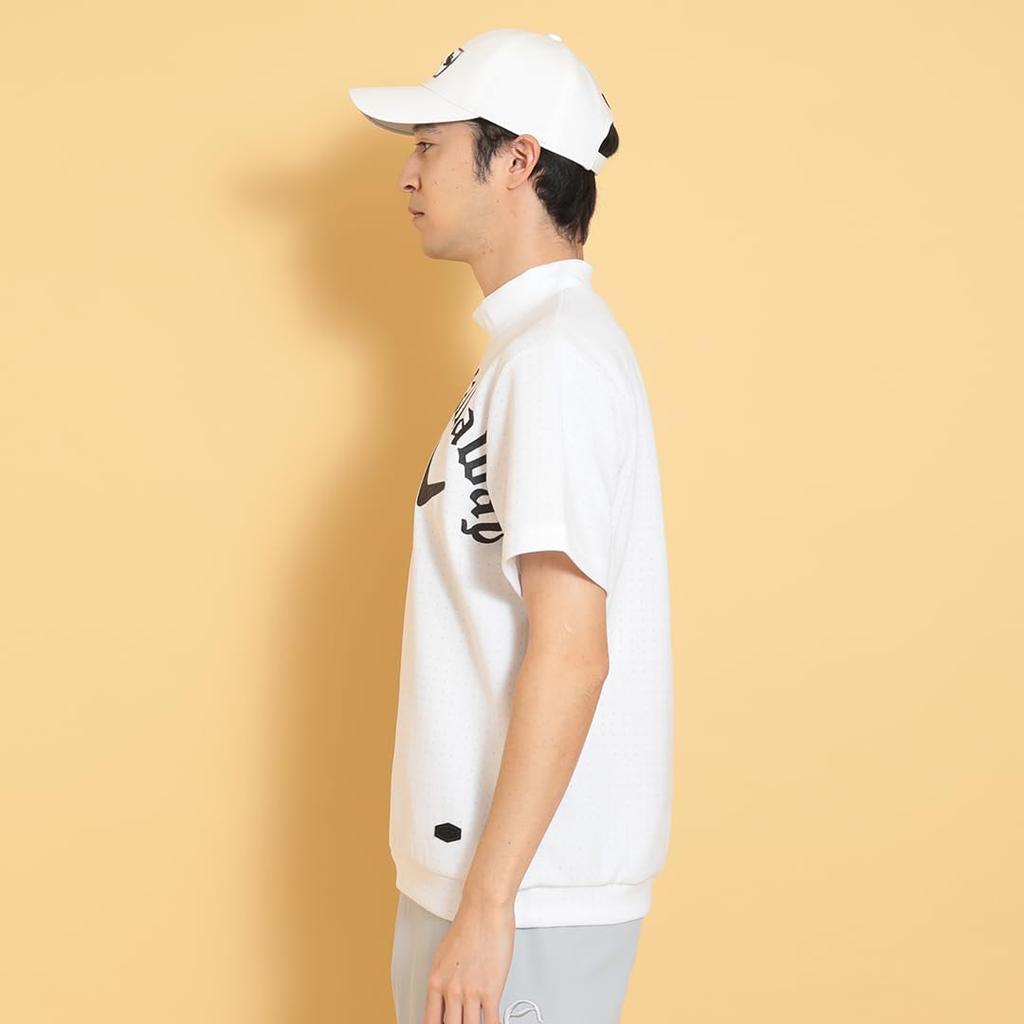 Callaway Short Sleeve Mock Neck Sweatshirt Golf C25117102 M Men's (Dot Print) / / 1030_White