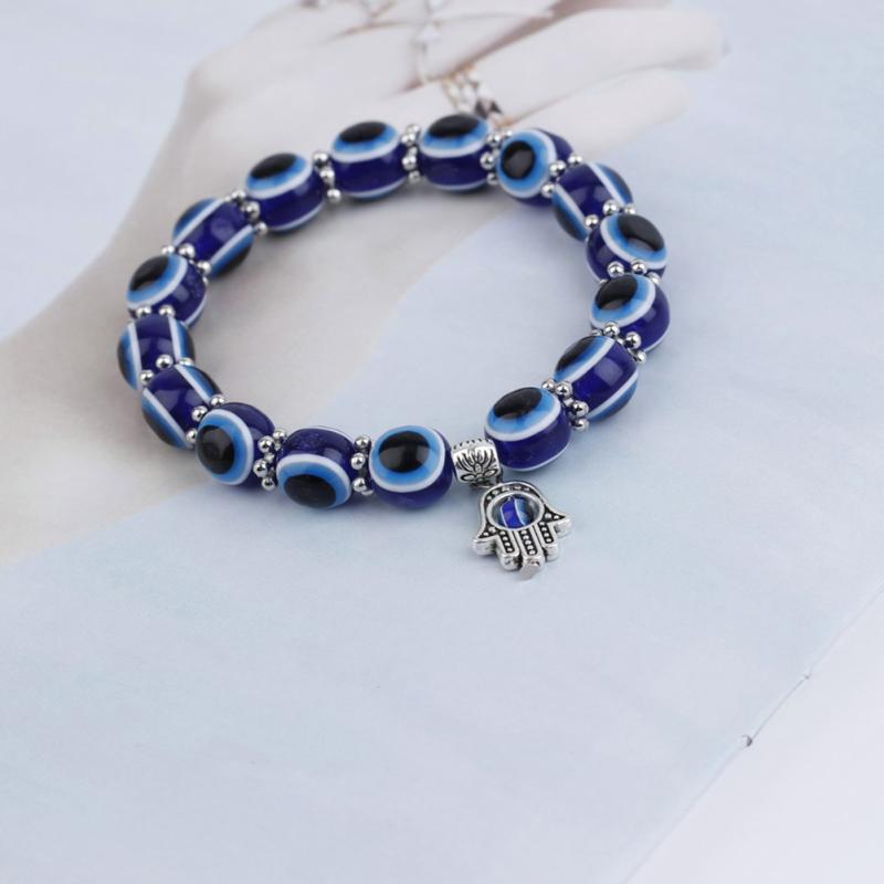 Women Evil Eye Bracelet Turkey Fatima Palm Devil Eye Beaded Bracelet Jewelry Gifts For Friends