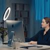 [Lighting for ZOOM, Video Conferencing, and Teleworking] Ring Light, Desktop Stand, Height Adjustable, 3 Color Modes, 10 Brightness Levels, 1500 Lumen