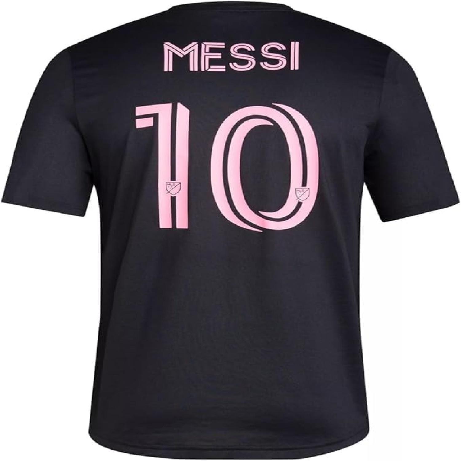 Женская игровая футболка adidas Лионель Месси Интер Майами CF #10 с именем и номером игрока (Черный, Большой) S разноцветный
