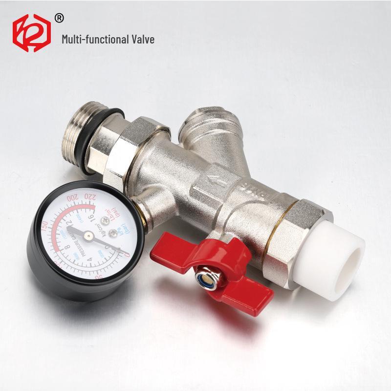 All-Copper PPR Floor Heating Manifold Valve Set with Inlet/Outlet Valves and Filter (32/25)