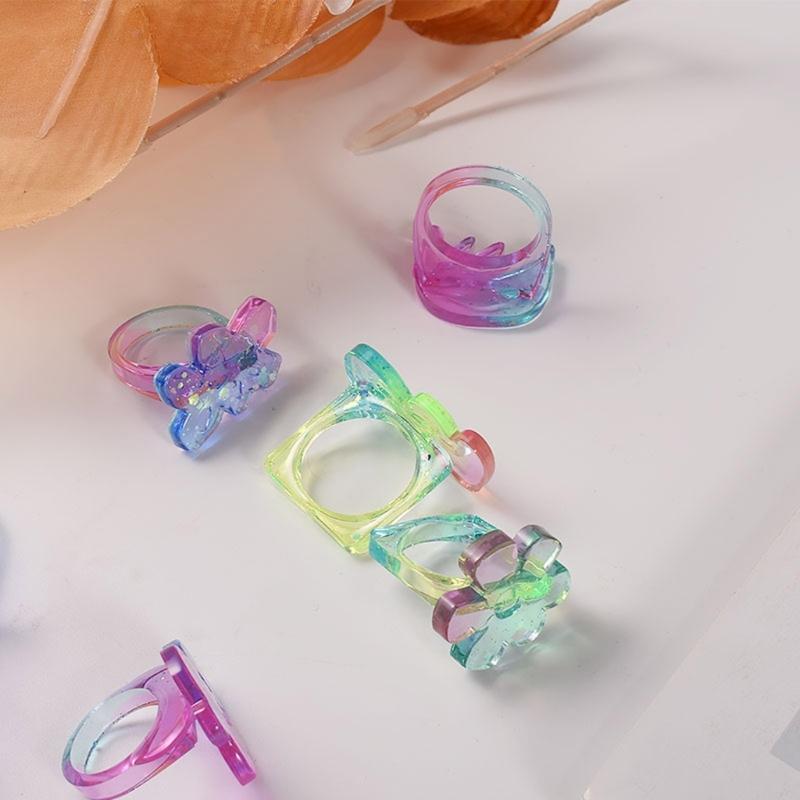 Irregular Flower Ring Silicone Molds Epoxy Resin Castin Molds for DIY Craft Projects, Rings Jewelry Making Nonstick
