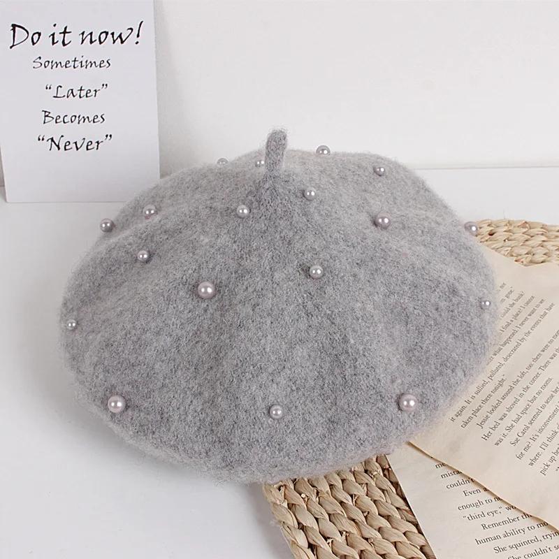 Moda Nuova Principessa Bambine Ragazze Cappelli Berretti Adorabili Berretti con Perle Cappelli Primavera Autunno Inverno Bambini Piccoli Ragazze Cappelli