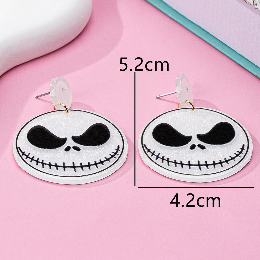 Nightmare Before Christmas Skeleton Acrylic Halloween Earrings