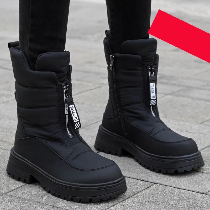 Fashion Snow Boots Women Shoes Plush Keep Warm Winter Boots Waterproof Outdoor Hiking Shoes Couple Ankle Boots