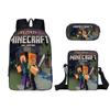 Minecraft Cartoon Game Character Printed Children Large Capacity Backpack