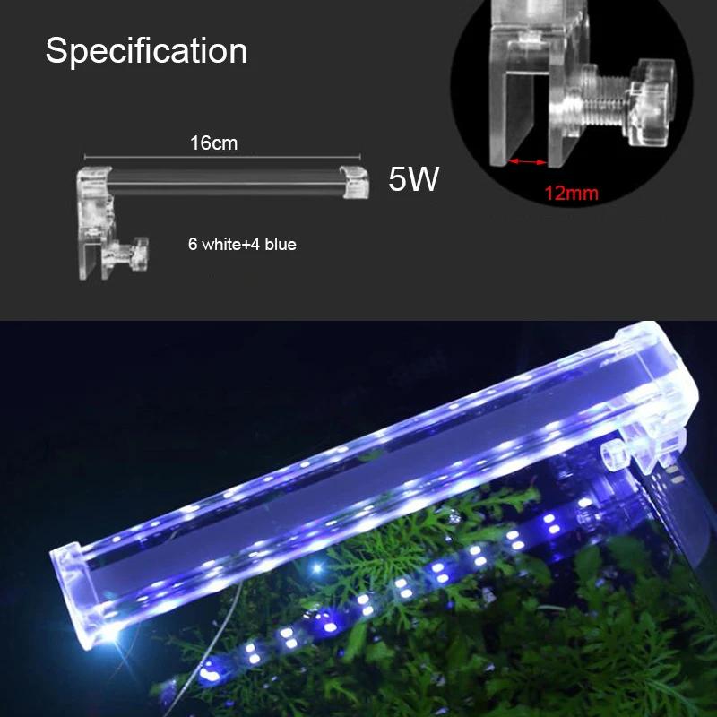 

High Transparent LED Aquarium Light Plants Grow Aquatic Plant Lighting Energy Saving Clip-on Lamp for Fish Tank Accessories EU Plug
