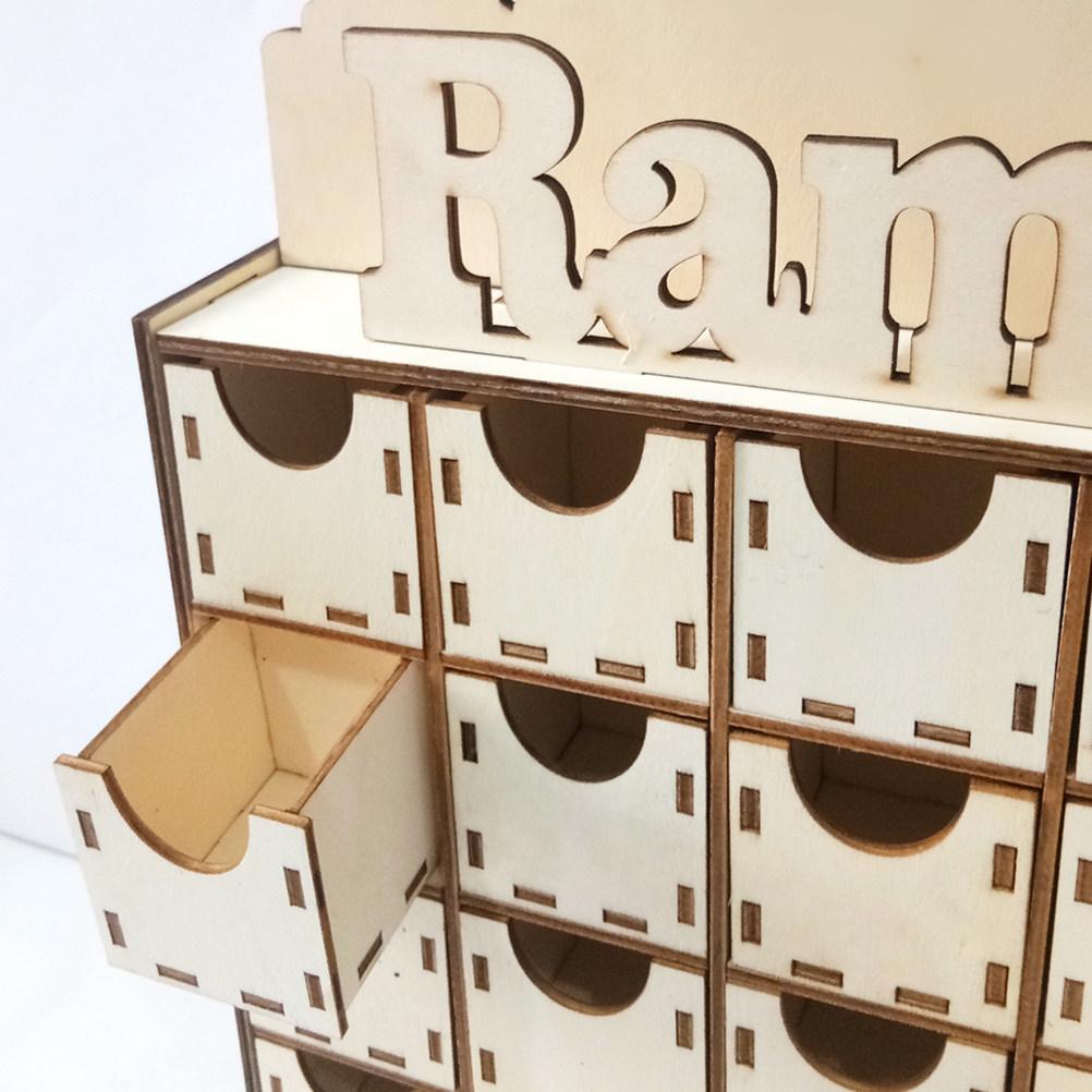 Eid Wooden Decoration Natural Wood High Strength Drawer Countdown Calendar Ramadan Mubarak Home Decor Unique Eid Centerpiece