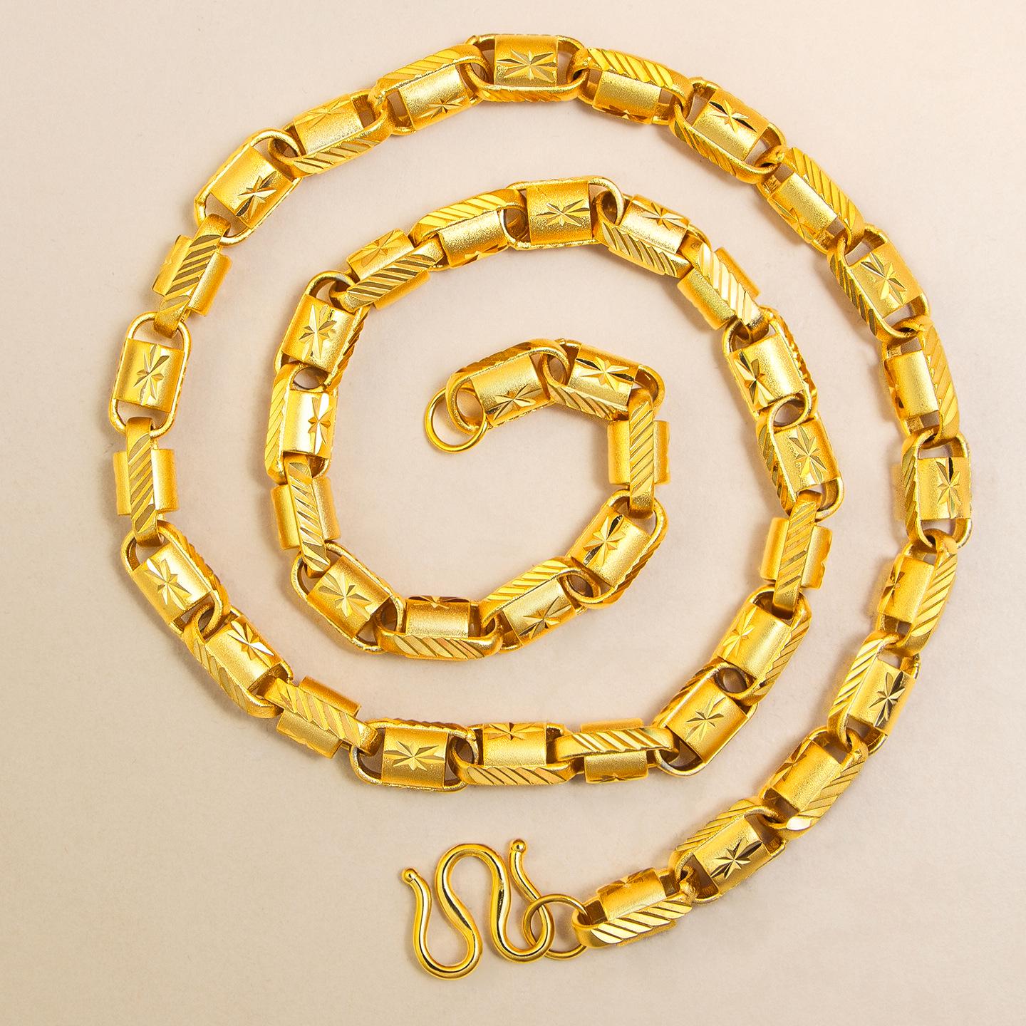 

Новое мужское колье из искусственного золота 8 мм с граненым звездным срезом - Позолоченная цепочка