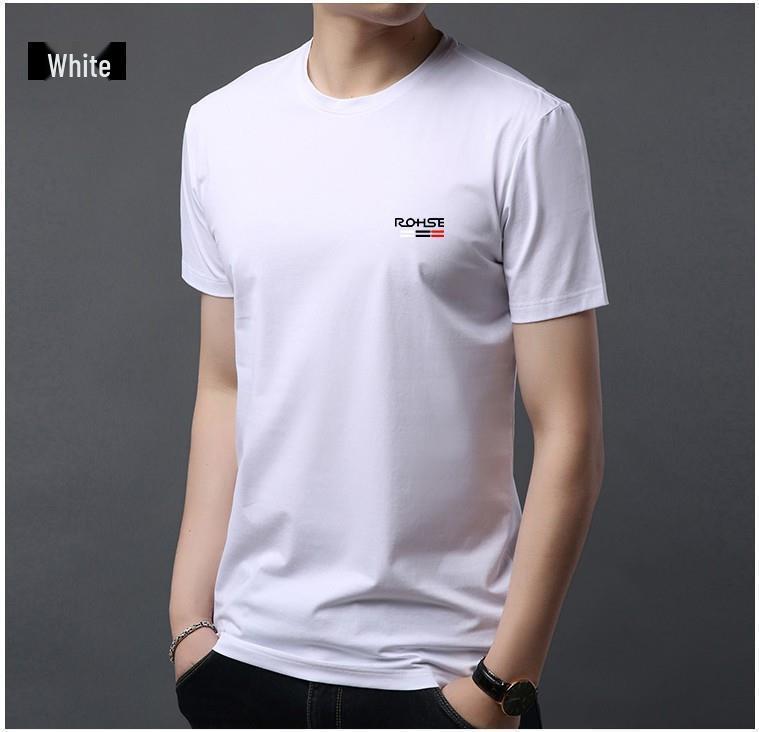 Men's Slim Fit Quick-Dry Ice Silk T-Shirt - Short Sleeve, Round Neck, Solid Color, Breathable, Plus Size