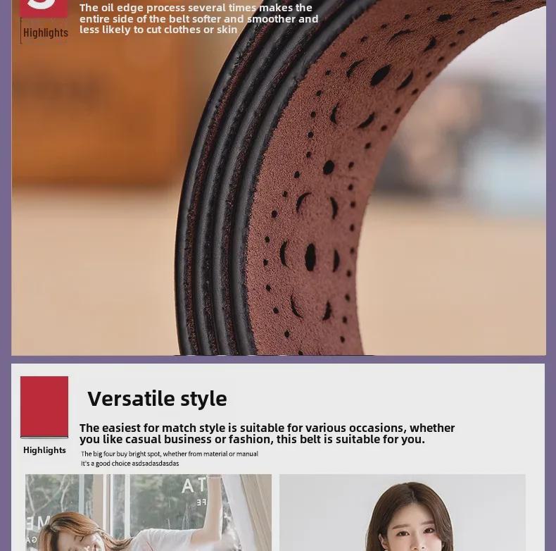 Korean Style Women's Hollow Pin Buckle Leather Belt