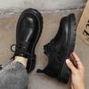 Fashion Casual Derby Men's Leather Shoes Trendy  Minimalist Style Leisure Party Groom Wedding Thick Soled Quality Youth Shoes
