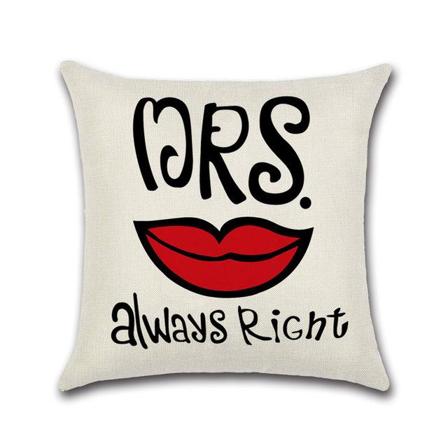 Valentine'S Day Pattern Decorative Pillowcases Couple Cotton Linen Throw Pillow Case Pillowcase Kussensloop Almohada Zt236