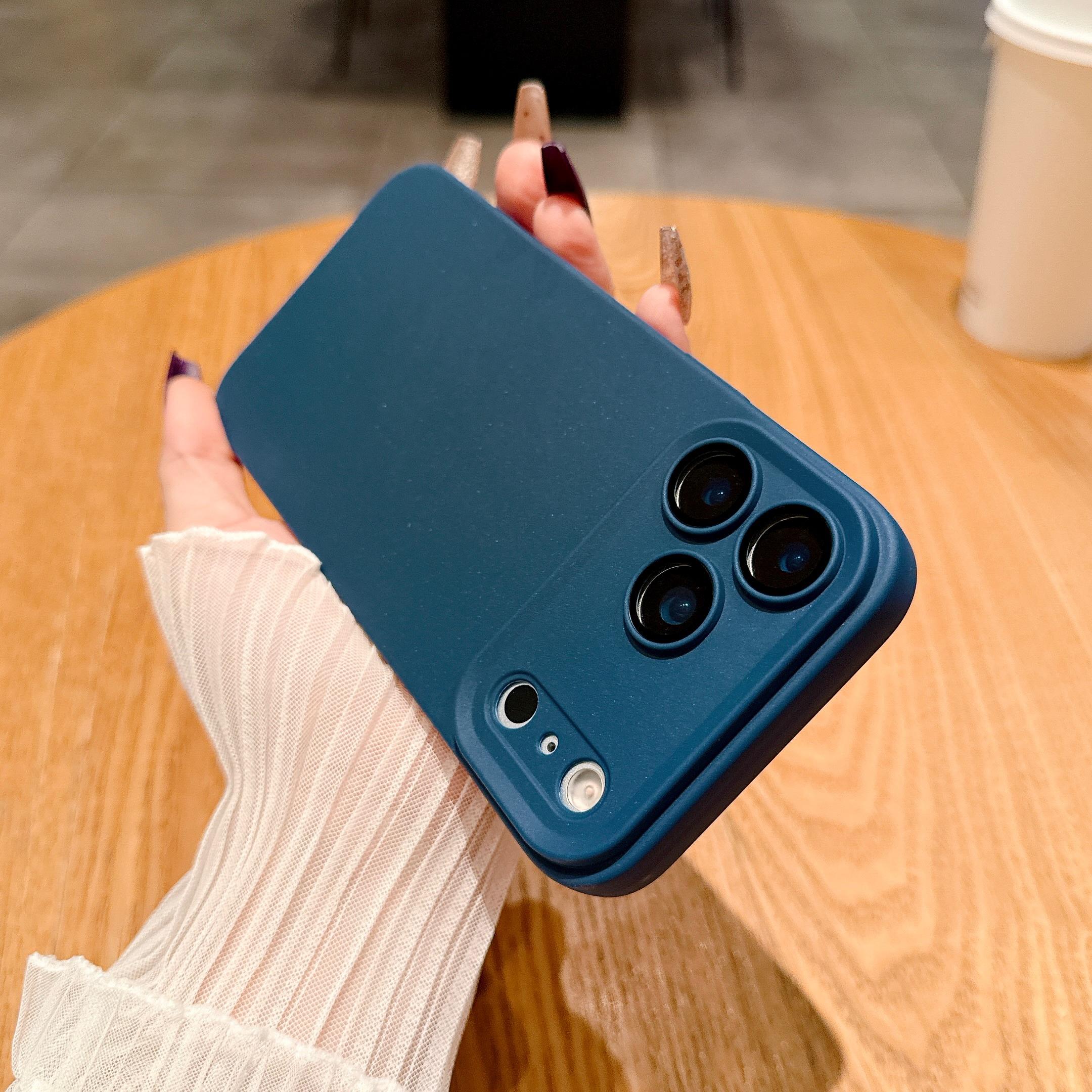 

Liquid Silicone Camera Lens Protection Cases For iPhone 17 16 15 14 13 12 11 Pro Max Plus Plain Frosted Soft Shockproof Cover iPhone 13 Pro