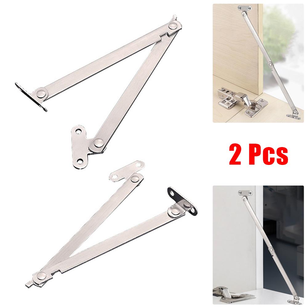 High Quality Brand New Door Stay Hinges Silver Stainless Steel Support 2PCS Two-fold Door Left&Right Lid Lift Up