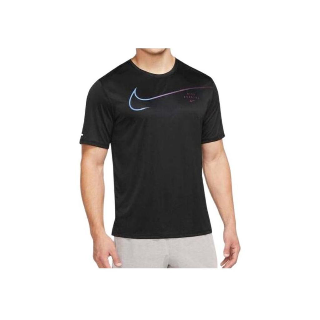 Nike Large Logo Sport Training Breathable Quick-Dry Round Neck Short-Sleeve T-Shirt Men Tops Black DM4812-010