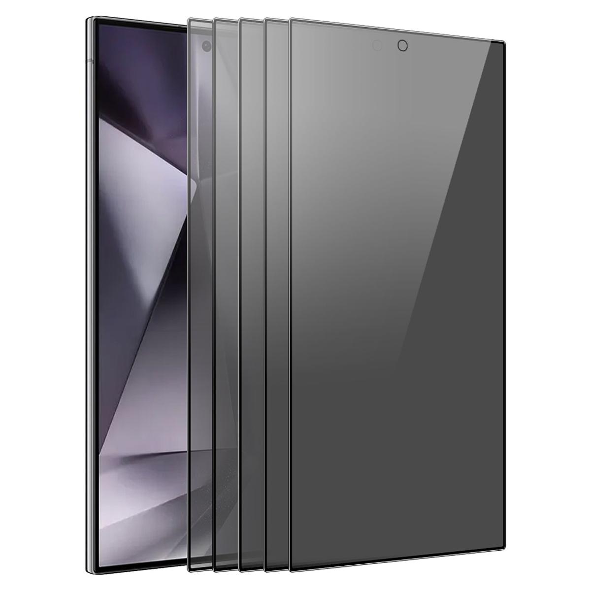 

ENKAY HAT PRINCE 5Pcs For Samsung Galaxy S24 Ultra Anti-Spy Screen Protector Silk Printing Black Edge As Shown A