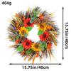 Good-Pine Cone Sunflower Wreath Fall Decor Wreath Outdoor Wreath Wreaths For Front Door For Porch Farmhouse Home Decor 40Cm