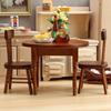 Miniature Dining Table Chair Set Handmade 1:12 Miniature Furniture Retro Doll Mansion Furniture for Girls Boys Pretend Play