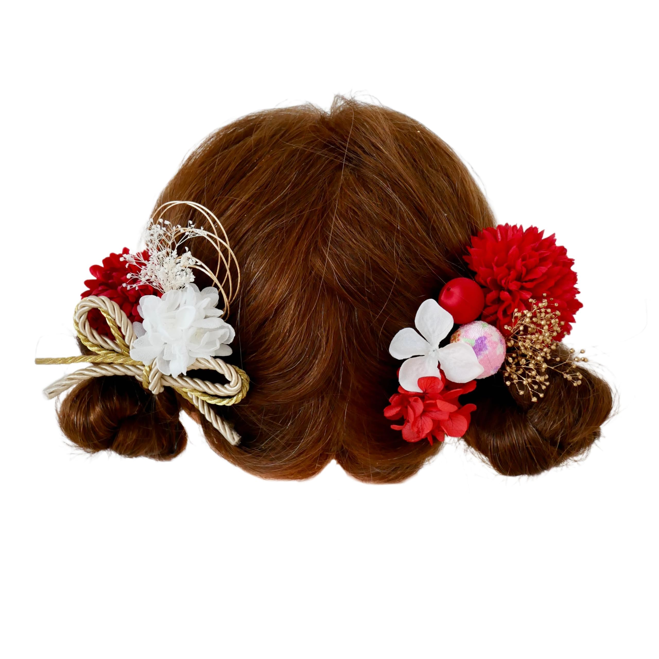 

753 Сохраненный цветок для волос, плетеная чиримен-шар [Бриа], украшение Сити-Го-Сан, шнур,