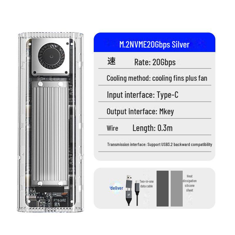 Carcasă externă Orico USB4 M.2 NVMe pentru SSD, compatibilă cu Thunderbolt 4/3 și răcire cu ventilator