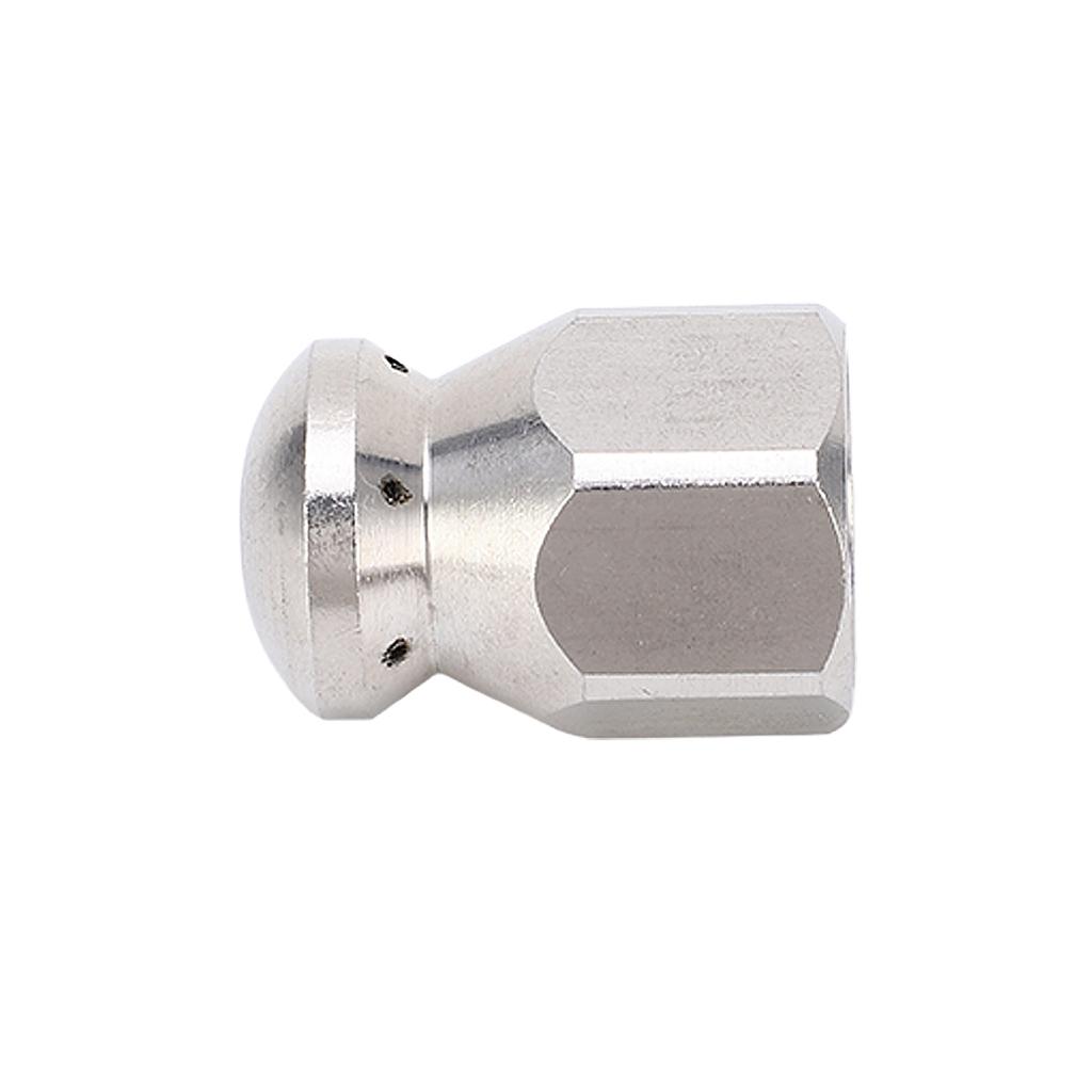 5000PSI High Pressure Washer Nozzle Pipe Dredging Cleaning Nozzle Stainless Steel Jetter Nozzle Round Head Front 1 Rear