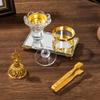 Creative Arabic Crystal Incense Burner with Clip Dual-Use Candle Holder Fragrance Diffuser Middle Eastern Parties Festive Decor