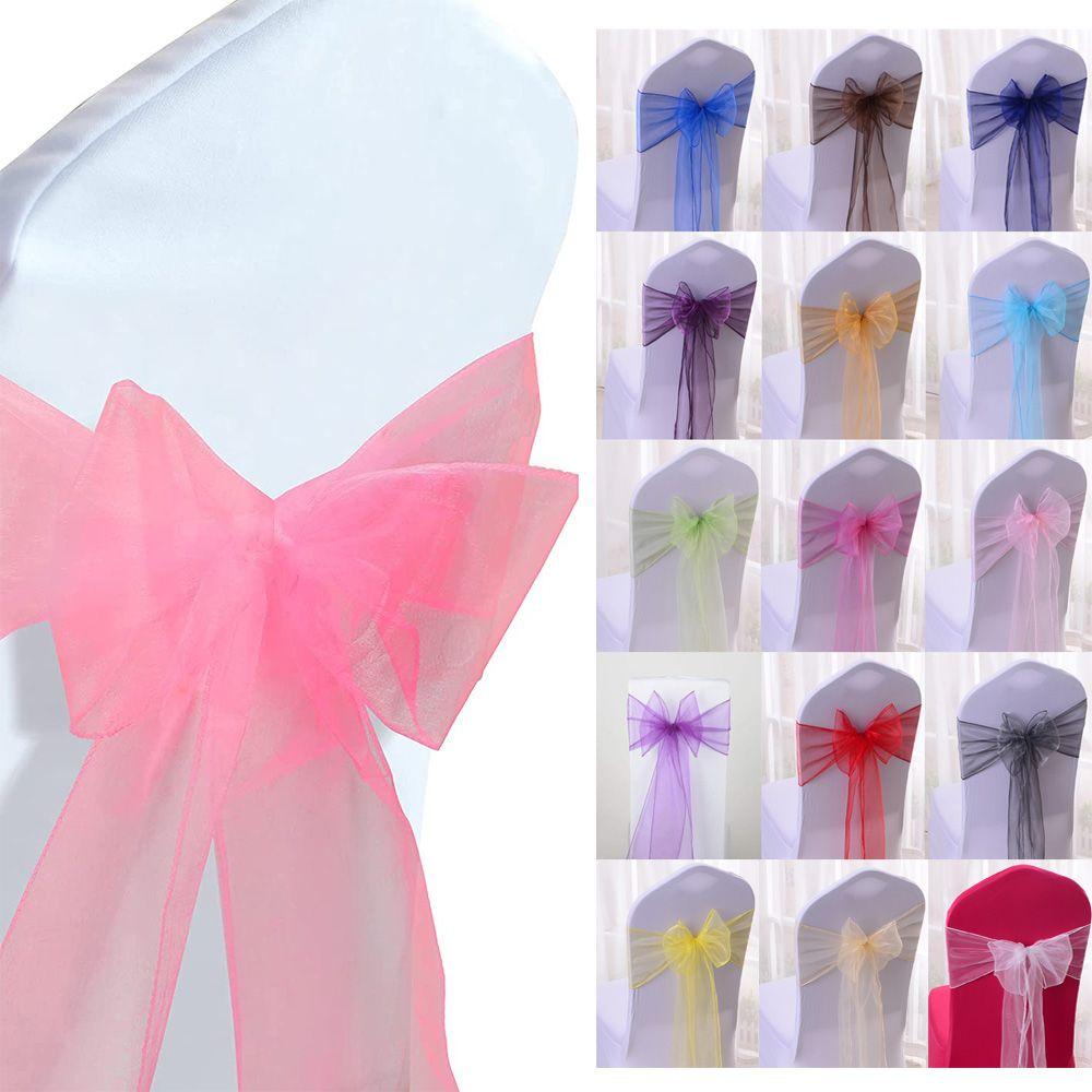 

Ribbon Seat Cover Tie Wedding Reception Supplies Chair Bows Sashes Events Banquets Chair Back Decor шампанського