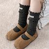 Children's Korean Retro Baby Girls Socks Set Cute Ruffle Solid Color Soft Cotton Princess Long Socks for Kids Autumn