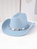 Cowboy hat hat with love metal hat chain top hat western felt hat chain hat