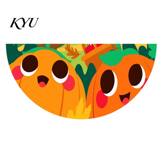 Semicircular Autumn Party Supplies Fall Bunting Fan Flag for Outside, 1.5 X 3ft Turkey Pumpkin Maple Thanksgiving Leaf Pattern Hanging Banner, Harvest