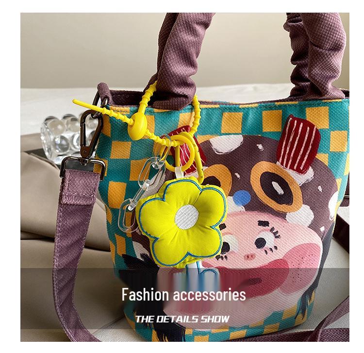 Damen Graffiti Illustration Schultertasche - Lustiges & Frisches Crossbody Bucket Design