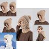 Womens Knit Hat With Neck Warmer And Windproof Fleece For Winter Outdoor Activities
