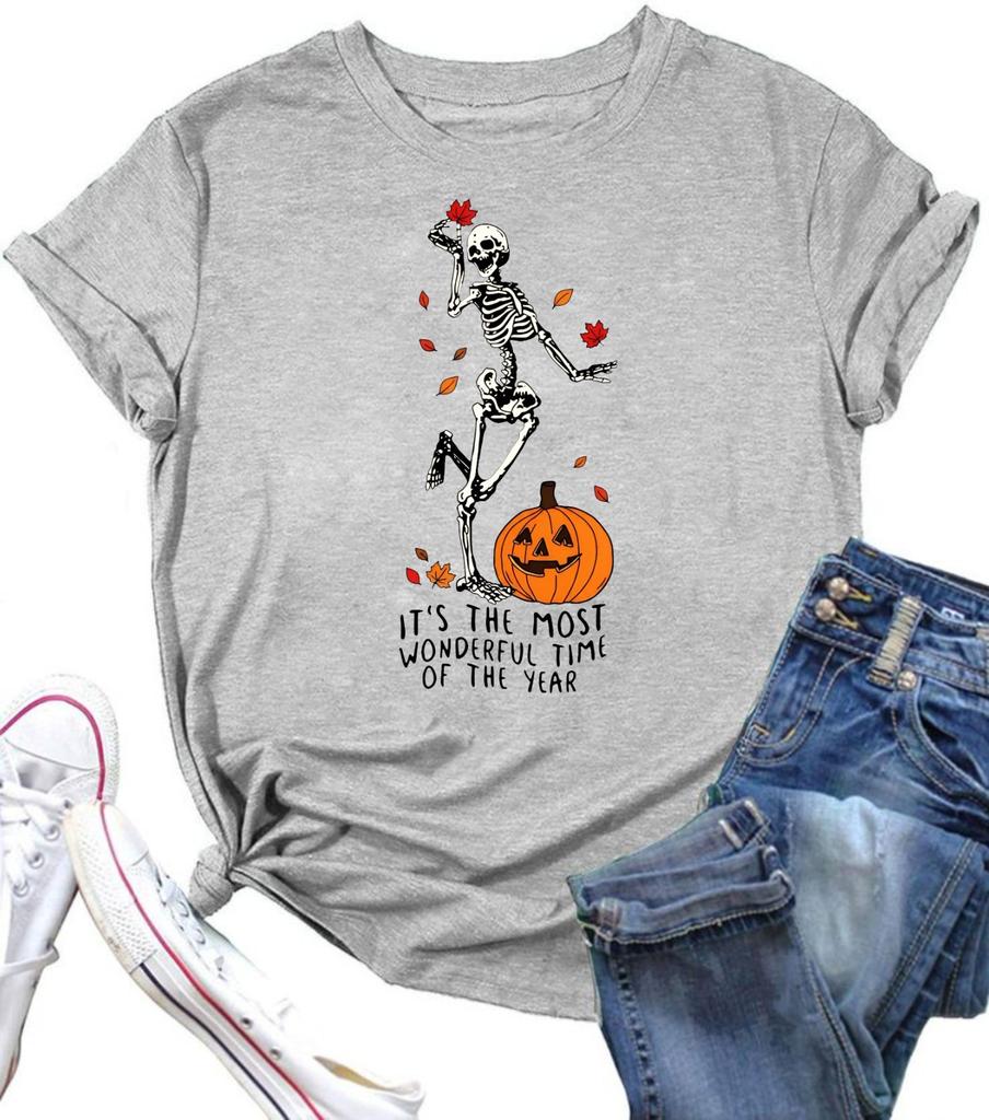 Funny Skeleton T-Shirt It's The Most Wonderful Time Of The Year Halloween Tee