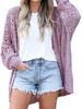 Spring Autumn New Arrivals Women's Oversized Long Sleeve Hollow Mesh Hair Sheep Knit Cardigan Coat